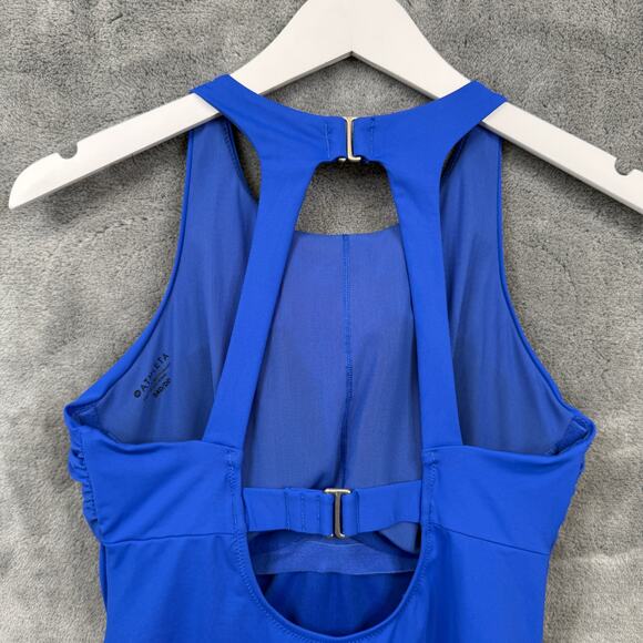 ATHLETA Maldives High Neck Swim Tank Underwire Tankini Yacht Blue Sz 34D/DD - Picture 7 of 12